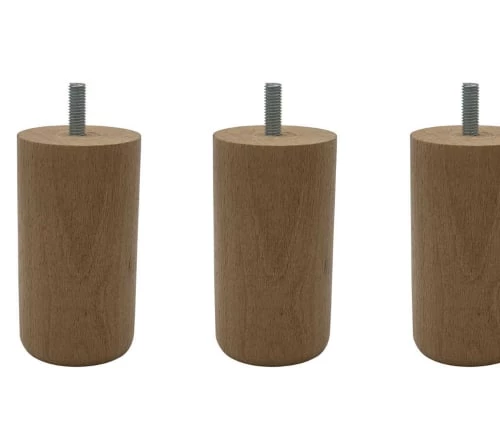 Someo Accessoires Literie 4 Pieds Cylindriques Bois Naturel 10 Cm 5 Someo Accessoires Literie 4 Pieds Cylindriques Bois Naturel 10 Cm – Image 3