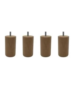 Someo Accessoires Literie 4 Pieds Cylindriques Bois Naturel 10 Cm