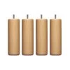 Someo Accessoires Literie 4 Pieds Cylindriques Bois Naturel 20 Cm