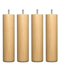 Someo Accessoires Literie 4 Pieds Cylindriques Bois Naturel 25 Cm