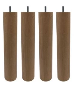 Someo Accessoires Literie 4 Pieds Cylindriques Bois Naturel 30 Cm