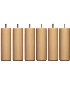 Someo Accessoires Literie 6 Pieds Cylindriques Bois Naturel 15 Cm