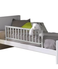 ID Kids Accessoires Literie Barrière De Lit Enfant Bois Massif Gris Clair