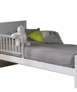 ID Kids Accessoires Literie Barrière De Lit Enfant Bois Massif Blanc -Sommiers Soldes barriere de lit enfant bois massif gris clair 4
