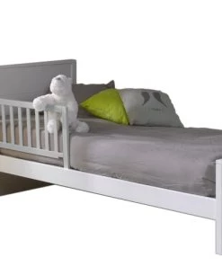 ID Kids Accessoires Literie Barrière De Lit Enfant Bois Massif Gris Clair