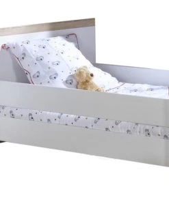 ID Kids Accessoires Literie Barrière De Lit évolutif 140 Cm Effet Bois Blanc