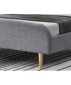 Concept Usine Lits Cadre De Lit 140 X 190 Cm En Tissu Gris Clair 10 Concept Usine Lits Cadre De Lit 140 X 190 Cm En Tissu Gris Clair -Sommiers Soldes cadre de lit 140 x 190 cm en tissu gris clair 3