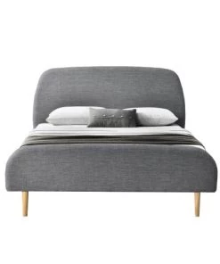 Concept Usine Lits Cadre De Lit 140 X 190 Cm En Tissu Gris Clair 11 Concept Usine Lits Cadre De Lit 140 X 190 Cm En Tissu Gris Clair -Sommiers Soldes cadre de lit 140 x 190 cm en tissu gris clair 4