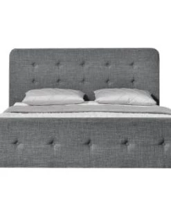 Concept Usine Lits Cadre De Lit 140 X 190 Cm En Tissu Gris Foncé