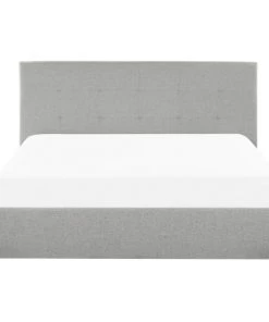 Beliani Lits Cadre De Lit En Tissu Gris 140x200 -Sommiers Soldes cadre de lit en tissu gris 140x200 5
