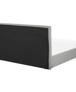 Beliani Lits Cadre De Lit En Tissu Gris 160x200 -Sommiers Soldes cadre de lit en tissu gris 160x200 6
