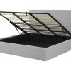 Beliani Lits Cadre De Lit En Tissu Gris 180x200