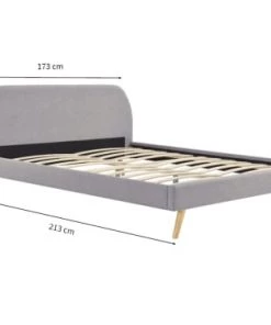 Usinestreet Lits Cadre De Lit En Tissu Gris Clair 160x200 -Sommiers Soldes cadre de lit en tissu gris clair 160x200 5