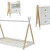 Baita Lits Ensemble Chambre Enfant Blanc Lit Chevet Et Commode -Sommiers Soldes ensemble chambre enfant blanc lit chevet et commode