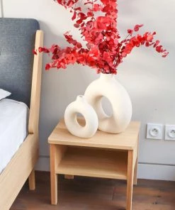 Homifab Lits Ensemble Lit Placage Chêne Et Tissu Gris 160x200 Cm + 2 Chevets -Sommiers Soldes ensemble lit placage chene et tissu gris 160x200 cm 2 chevets 4