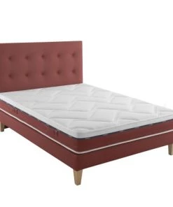 Someo Lits Ensemble Matelas Latex, Sommier, Pieds Et Tête De Lit 140 X 190 21 Cm