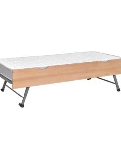 ID Kids Sommiers Ensemble Sommier Gigogne Avec Façade 90x190 Cm Effet Bois Naturel -Sommiers Soldes ensemble sommier gigogne avec facade 90x190 cm effet bois naturel 2