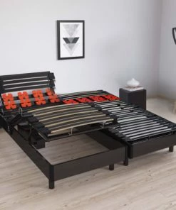 Bellecour Jeu De 2 Sommiers électriques 160x200 Lattes & Plots