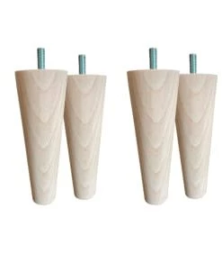 Moondaca Accessoires Literie Jeu De 4 Pieds Coniques Bois Massif H15cm