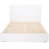 Homifab Lits Lit 140 X 190 En Tissu Bouclette Blanc + Tête De Lit Et Sommier
