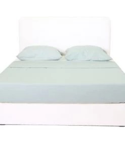 Homifab Lits Lit 140 X 190 En Tissu Bouclette Blanc + Tête De Lit Et Sommier -Sommiers Soldes lit 140 x 190 en tissu bouclette blanc tete de lit et sommier 4