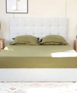 Homifab Lits Lit 140 X 190 En Tissu Gris Clair Avec Tête De Lit Et Sommier -Sommiers Soldes lit 140 x 190 en tissu gris clair avec tete de lit et sommier 1