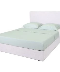 Homifab Lits Lit 140 X 190 En Tissu Gris Clair + Tête De Lit Et Sommier -Sommiers Soldes lit 140 x 190 en tissu gris clair tete de lit et sommier 5