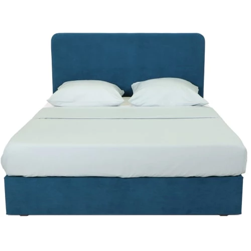 Homifab Lits Lit 140 X 190 En Velours Bleu Canard + Tête De Lit Et Sommier 8 Homifab Lits Lit 140 X 190 En Velours Bleu Canard + Tête De Lit Et Sommier – Image 6