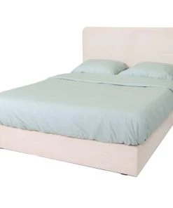 Homifab Lits Lit 140 X 190 En Velours Côtelé Beige + Tête De Lit Et Sommier -Sommiers Soldes lit 140 x 190 en velours cotele beige tete de lit et sommier 5