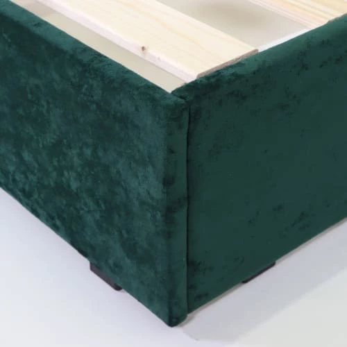 Homifab Lits Lit 140 X 190 En Velours Vert + Tête De Lit Et Sommier 7 Homifab Lits Lit 140 X 190 En Velours Vert + Tête De Lit Et Sommier – Image 5