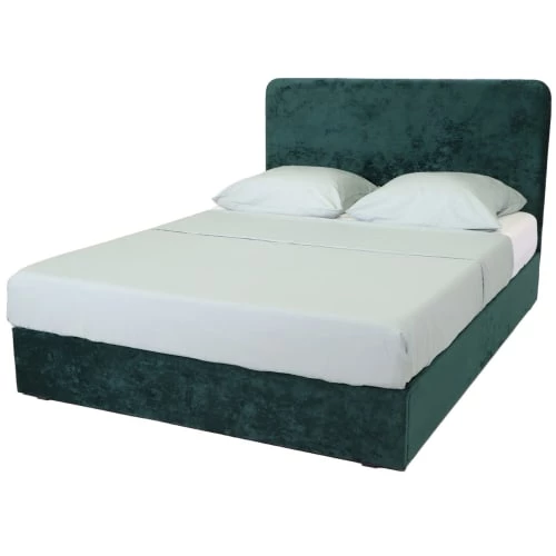Homifab Lits Lit 140 X 190 En Velours Vert + Tête De Lit Et Sommier 8 Homifab Lits Lit 140 X 190 En Velours Vert + Tête De Lit Et Sommier – Image 6