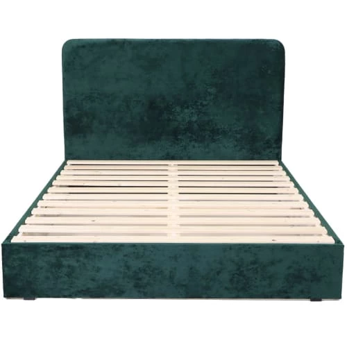 Homifab Lits Lit 140 X 190 En Velours Vert + Tête De Lit Et Sommier 3 Homifab Lits Lit 140 X 190 En Velours Vert + Tête De Lit Et Sommier