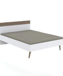 Weber Industries Lits Lit 140x190 Alaric Blanc Et Naturel Blanchi