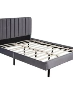 Concept Usine Lits Lit 140x190 Cm En Velours Gris