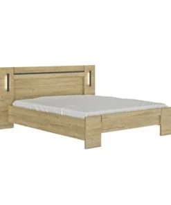 Gami Lits Lit 140x190 Effet Bois Marron Clair -Sommiers Soldes lit 140x190 effet bois marron clair 2