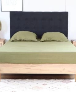 Homifab Lits Lit 140x190 Effet Chêne + Sommier + Tête De Lit En Velours Anthracite -Sommiers Soldes lit 140x190 effet chene sommier tete de lit en velours anthracite 1