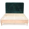 Homifab Lits Lit 140x190 Effet Chêne + Sommier + Tête De Lit En Velours Gratté Vert 1 Homifab Lits Lit 140x190 Effet Chêne + Sommier + Tête De Lit En Velours Gratté Vert -Sommiers Soldes lit 140x190 effet chene sommier tete de lit en velours gratte vert