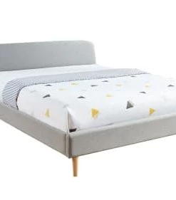 Homifab Lits Lit 140x190 Gris Clair Avec Sommier à Lattes Et Tête De Lit -Sommiers Soldes lit 140x190 gris clair avec sommier a lattes et tete de lit 4