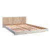 Weber Industries Lits Lit 140x190 Sommier Inclus Cora Blanc Et Naturel Blanchi