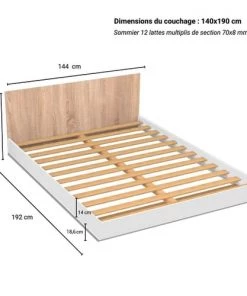 Weber Industries Lits Lit 140x190 Sommier Inclus Cora Blanc Et Naturel Blanchi 7 Weber Industries Lits Lit 140x190 Sommier Inclus Cora Blanc Et Naturel Blanchi -Sommiers Soldes lit 140x190 sommier inclus cora blanc et naturel blanchi 2