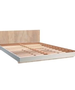 Weber Industries Lits Lit 140x190 Sommier Inclus Cora Blanc Et Naturel Blanchi