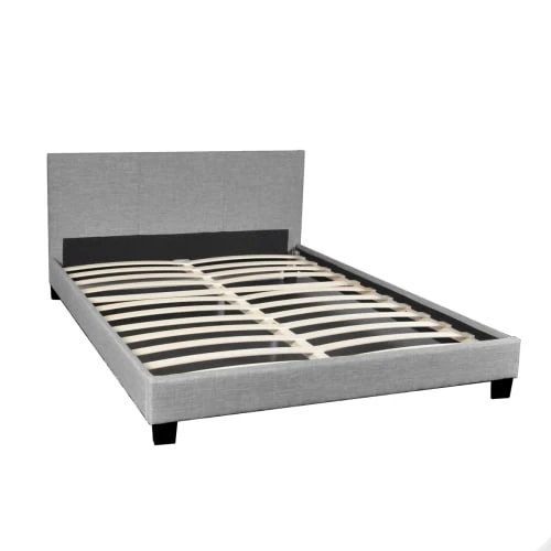 Weber Industries Lits Lit 140x190 Sommier Inclus Dublin Gris Clair 5 Weber Industries Lits Lit 140x190 Sommier Inclus Dublin Gris Clair – Image 3