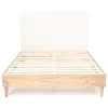 Homifab Lits Lit 140x190 + Sommier + Tête De Lit En Tissu Bouclette Blanc -Sommiers Soldes lit 140x190 sommier tete de lit en tissu bouclette blanc