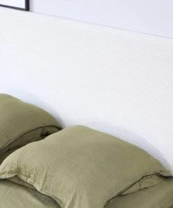 Homifab Lits Lit 140x190 + Sommier + Tête De Lit En Velours Côtelé Beige -Sommiers Soldes lit 140x190 sommier tete de lit en velours cotele beige 3