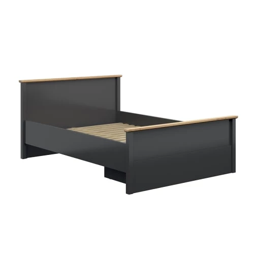 Brw Lits Lit 140x200 Gris Anthracite Et Naturel 5 Brw Lits Lit 140x200 Gris Anthracite Et Naturel – Image 3