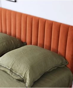 Homifab Lits Lit 160 X 190 En Velours Rouille Piètement Métal Et Sommier -Sommiers Soldes lit 160 x 190 en velours rouille pietement metal et sommier 2