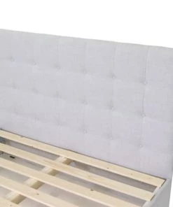 Homifab Lits Lit 160 X 200 En Tissu Gris Clair Avec Tête De Lit Et Sommier -Sommiers Soldes lit 160 x 200 en tissu gris clair avec tete de lit et sommier 5