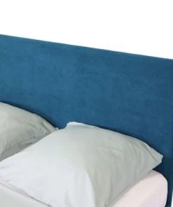 Homifab Lits Lit 160 X 200 En Velours Bleu + Tête De Lit Et Sommier -Sommiers Soldes lit 160 x 200 en velours bleu tete de lit et sommier 5
