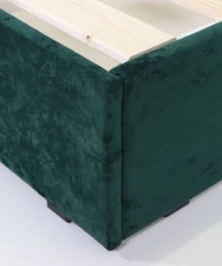 Homifab Lits Lit 160 X 200 En Velours Vert + Tête De Lit Et Sommier -Sommiers Soldes lit 160 x 200 en velours vert tete de lit et sommier 4