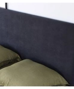 Homifab Lits Lit 160x200 Effet Chêne + Sommier + Tête De Lit En Velours Anthracite -Sommiers Soldes lit 160x200 effet chene sommier tete de lit en velours anthracite 9